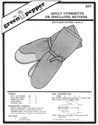 206 GREEN PEPPER KIDS OVERMITTS,INSULATED MITTENS PATTERN